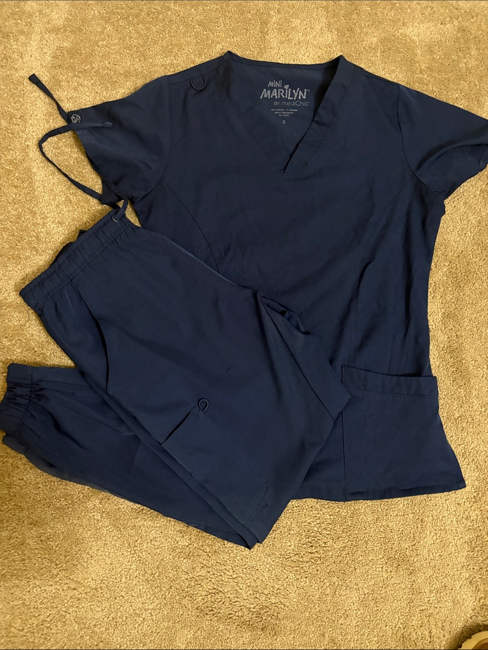 Navy Scrub Top & Jogger Pants